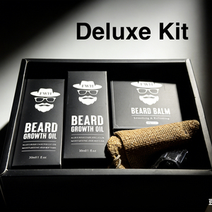 Kit para Engrosar y Estimular el Crecimiento de la Barba para Hombres - Aceites Dobles, Bálsamo Estilizador, Rodillo Dérmico, Peine y Bolsa |   Set de Acondicionador para Barba en Empaque OEM - Product Image 1