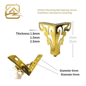 Patas de sofá de metal hueco con diseño floral dorado de 13 cm, precio de fábrica moderno, patas de hierro para muebles, económicas para sofá cama y armario - Product Image 3