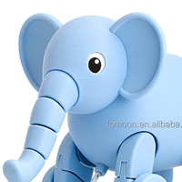 Juguete de Elefante con Ruedas Impreso en 3D con Tecnología FDM, de PLA, para Niños, con Cuerda para Jalar, Personalizado OEM