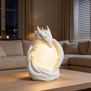 Lampada Notturna LED a Forma di Drago 3D Stampato, Luce Calda e Soffusa, Lampada da Comodino Sferica, Illuminazione Ambientale Decorativa Animale Fantastico, Regalo - Product Image 1