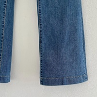Échantillon gratuit, coupe confortable, tissu au toucher frais, jean slim en denim tricoté, coupe bootcut vintage pour femmes