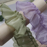 5-7 cm Multicolore Nacré Satin Plissé Lotus Feuille Dentelle Accessoires, Rideau Tissu Oeuvres, Tablier Bords, Poignets