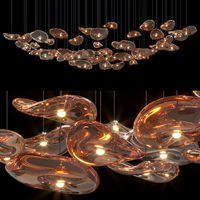 Lustre suspendu en verre de style moderne et luxueux pour restaurant, salon, hôtel, décoration intérieure