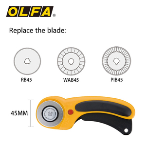 <span class=keywords><strong>OLFA</strong></span>-Cortador rotatorio ergonómico <span class=keywords><strong>de</strong></span> <span class=keywords><strong>seguridad</strong></span>, perfecto para cortar papel <span class=keywords><strong>de</strong></span> tela, 45mm, ideal para cortar papel - Product Image 2