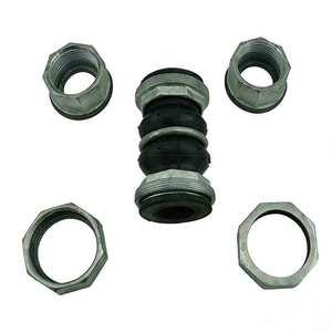 מחבר גומי גמיש כפול כדורי EPDM עם הברגה NPT של 1/2 אינץ', כולל ברגים ואומים, עבור צנרת תעשייתית - Product Image 4