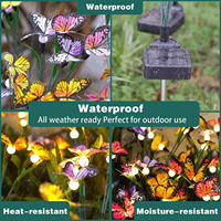 Lampes solaires de jardin, version améliorée, éclairage extérieur, lampes roses pour la décoration de jardin, panneau solaire agrandi, fleur