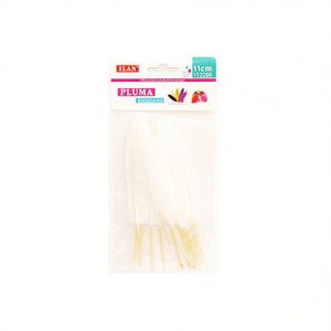 Plumes blanches ILAN Pluma 11 cm pour artisanat et décorations - Product Image 2