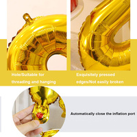 Ballons en feuille de 32 pouces en forme de lettres A-Z avec carte individuelle Or, Argent, Or rose pour la décoration de fêtes d'anniversaire et de mariages