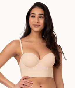 <span class=keywords><strong>Soutien</strong></span>-<span class=keywords><strong>gorge</strong></span> de grande taille de haute qualité pour femmes, sans dos, avec dos bas et bretelles amovibles, couvre les gros seins - Product Image 3