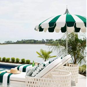 BR Patio muebles al aire libre Pagoda California paraguas 8,5 pies, protección UV exterior cubierta junto a la piscina Patio tumbona Mesa sombrilla - Product Image 6