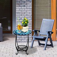 Table d'appoint extérieure en fer, petite, pliable, durable, design traditionnel pour patio, jardin, salon