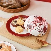 Service de table en céramique Pâques : Bol, tasse et assiette à dessert à motif floral rouge en relief pour la décoration de la table à la maison