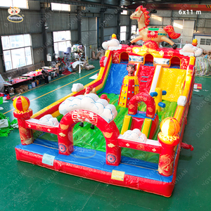<span class=keywords><strong>Castillo</strong></span> Inflable con Tobogán y Caballo, Brincolín Inflable con Tobogán y Soplador para Niños y Adultos en Venta - Product Image 2