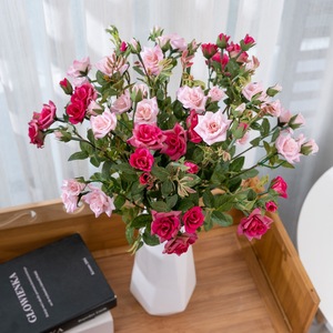 ดอกกุหลาบประดิษฐ์ CallaFloral ก้านเดี่ยว สีชมพู สีแดง ดอกไม้ตกแต่งสำหรับบ้าน งานแต่งงาน - Product Image 1
