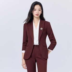 Women's Professional <b>Wool</b> Blend Suit Autumn Winter Hotel Manager Uniform Commute Workwear Elegant Office Attire - Product Image 2
