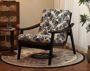 Fauteuil simple en bois de style français pour balcon de salon, décor de chambre à coucher vintage avec une <span class=keywords><strong>chaise</strong></span> relaxante légère et luxueuse - Product Image 5