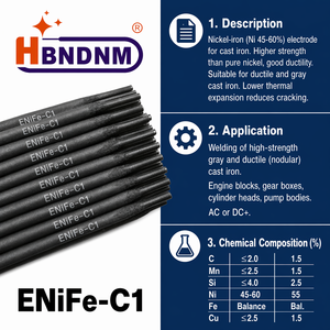 Électrode de soudage en fonte AWS A5.15 ENiFe-C1 Z408 à noyau nickel-fer pour la réparation de la fonte ductile 2,5 mm 3,2 mm 4,0 mm - Product Image 3