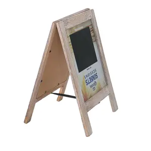 Rustic Foldable Wood Blackboard Wooden A Frame BlackBoard For Sale small wood chalkboard