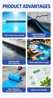 Revêtement imperméable en polyuréthane hautement élastique pour toiture, piscine, sous-sol, peinture imperméable PU anti-fissures sans joint