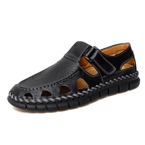 Sandali in Pelle da <span class=keywords><strong>Uomo</strong></span> Casual, Traspiranti, con Punta Chiusa, Regolabili, Fatti a Mano, Servizio Personalizzato con LOGO, Forniture di Fabbrica - Product Image 1
