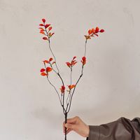 Vente en gros de brins longs artificiels faits à la main, feuillage d'automne séché, décoration de table, feuilles et plantes artificielles