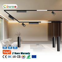 Système de rail magnétique LED COB San'an 3CCT DC48V 20mm, éclairage modulaire pour le commerce de détail, les salles d'exposition et les bureaux, éclairage sur rail magnétique LED