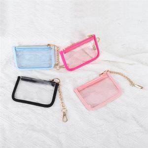 Porte-clés transparent en PVC de couleur bonbon personnalisé de haute qualité avec quincaillerie dorée Keymay, porte-monnaie transparent imperméable pour fille - Product Image 3