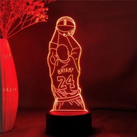Veilleuse LED 3D pour joueur de basket-ball Kobe Bryant Jersey Sport