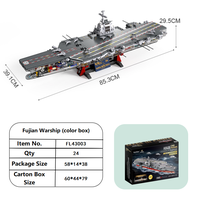Vente flash Feelo FL43003 Blocs de construction de navire de guerre du Fujian, modèle d'aviation porteuse militaire à grande échelle, briques pour garçons, enfants et adultes