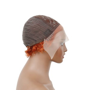 Perruque Courte Pixie Ondulée Bouclée, <span class=keywords><strong>Cheveux</strong></span> Humains Vierges Couleur Miel Gingembre, Faite à la Machine, 13x4 / 4x4 / Sans Dentelle Frontale, Qualité 9A, Moins Chère - Product Image 6