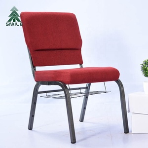 4'' <strong>Foam</strong> Durable Uesed Cheap Church Chair <strong>Seating</strong> with Book Rack for Sale - Product Image 1