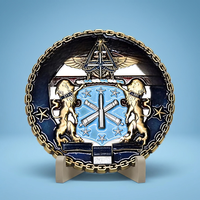 Moneda Conmemorativa Personalizada 3D con Escudo de León, Aleación de Zinc, Borde Dorado, para Premios de Seguridad y Honor Corporativo