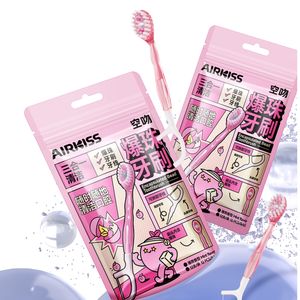 Airkiss Private Label Volwassen Plastic Tandenborstel Nylon Zacht Perzik Smaak Mondwater Floss Picks Tong Schraper Reizen Tandenstokers - Product Image 3