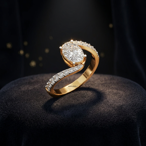 Anillo de Compromiso y Boda con Diamante Ovalado Cultivado en Laboratorio, Certificado por IGI, Banda Pavé, Oro 10K 14K 18K, Plata 925 935, Regalo Moderno - Product Image 1