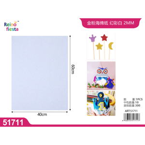 Fogli di schiuma glitterata di 2mm di spessore per artigianato e decorazioni 40x60cm senza prodotto in Polyfoam adesivo - Product Image 1
