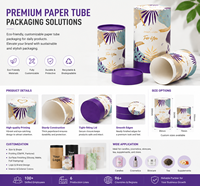 Boîte cylindrique en papier de qualité alimentaire avec couvercle facile à décoller, logo personnalisé, boîte cylindrique en papier pour le stockage du thé, pour les feuilles de thé