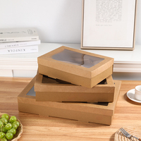 Boîte à pique-nique portable en papier kraft imprimé sur mesure, écologique, avec gaufrage et poignée pour l'emballage alimentaire