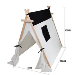 Tipi de diseño triangular duradero para niños, tienda de campaña fácil de montar con marco
