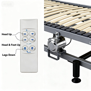 Khung giường đôi điện có thể điều chỉnh bằng sắt bền chất lượng cao với chức năng nâng, kích thước cực lớn dành cho khách sạn và căn hộ - Product Image 5