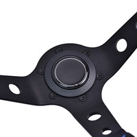 Volant de course universel OEM 13 pouces en cuir bleu brodé pour modification de voiture