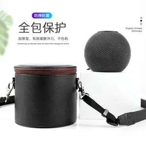 Mini capa protetora para apple homepod, bolsa de armazenamento com zíper azul para alto-falante