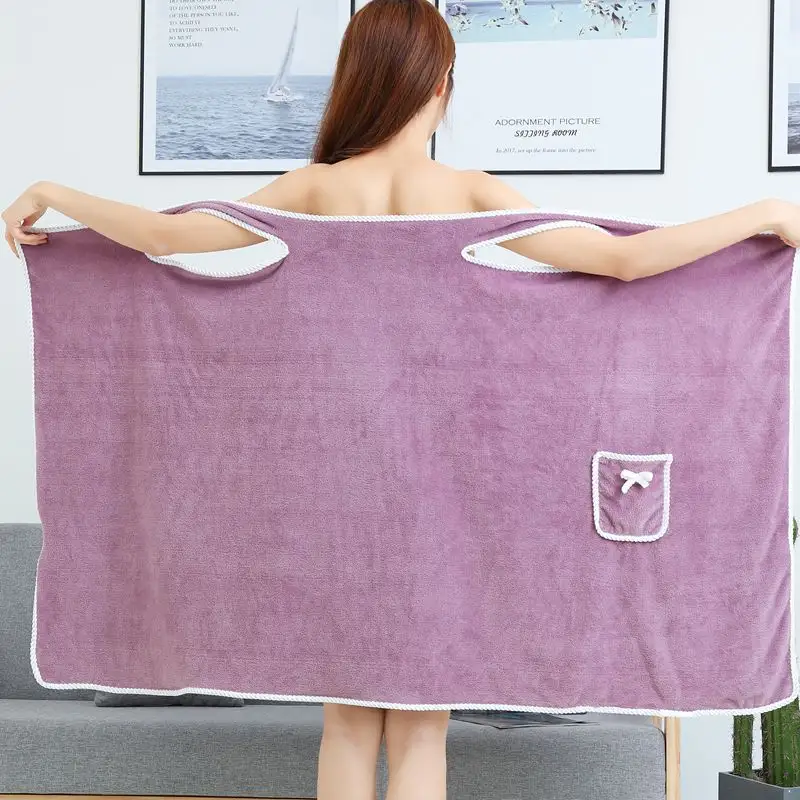 पहनने योग्य वॉशरूम अत्यधिक अवशोषित माइक्रोफाइबर बाथरूम स्नान तौलिया स्नान तौलिए