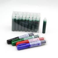 Marqueurs effaçables à sec écologiques et rechargeables, faible odeur, stylo pour tableau blanc effaçable, lot de 4 couleurs avec pointe moyenne pour l'éducation