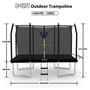 Trampolín Rectangular Profesional Unisex Zoshine con Marco de Acero Galvanizado, Trampolín Rectangular Resistente para Patio Trasero y Exteriores - Product Image 3