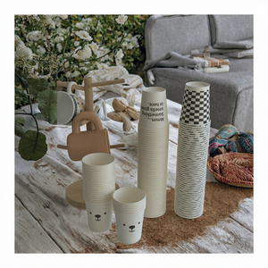 Gobelets jetables en papier kraft à paroi simple de 9 oz pour café et thé avec estampage personnalisé - Product Image 3