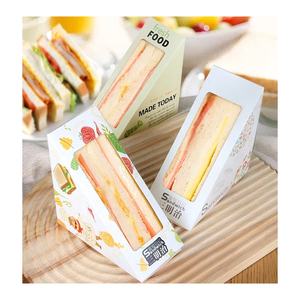 Vente en gros de boîte à sandwichs en papier pour pique-nique personnalisé triangle avec fenêtre - Product Image 1