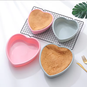 Food Grade <b>Silicone</b> Heart Cake Mold Non Stick <b>Baking</b> Pan Reusable Chiffon Cake Muffin Dessert Tool - Product Image 1