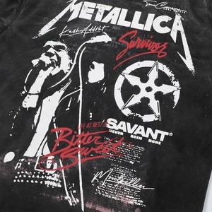 Camiseta de Hombre de Marca Vintage, Estilo Urbano, Manga Corta, Corte Regular, 100% Algodón, Estampado, Lavado Desgastado, Estilo Rock - Product Image 5