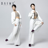 124112093 Baiwu femmes et filles danse moderne jambe droite pratique pantalon ample Yoga Leggings Style pantalon