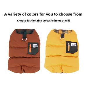 Gilet di Lusso a Quadri per Cani, Ispirato ai Designer, Caldo Abbigliamento Invernale in Cotone per Cani e Gatti di Piccola Taglia, Abbigliamento per Animali Domestici all'Ingrosso con Tasca - Product Image 5